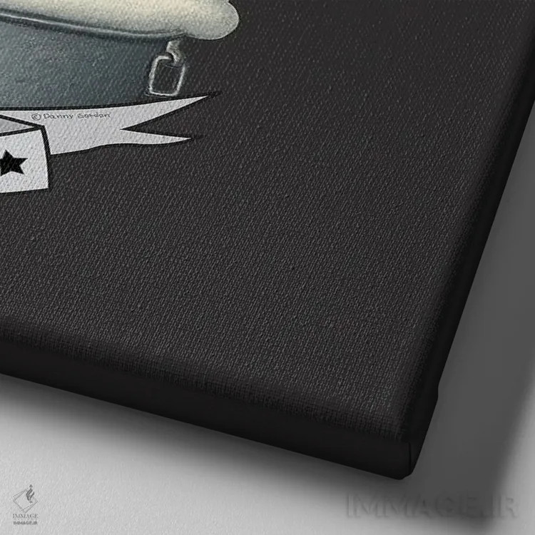 تابلو سگ داشهوند در وان حمام با سبک قدیمی اثر دنی گوردون - نمای نزدیک بافت بوم