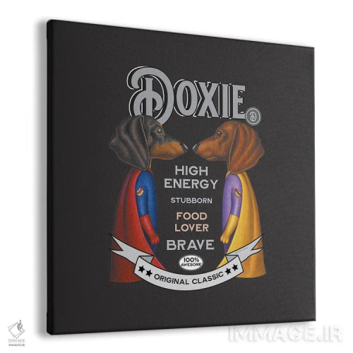 تابلو دو داشهوند با شنل به سبک قدیمی اثر دنی گوردون - نمای پرسپکتیو محصول