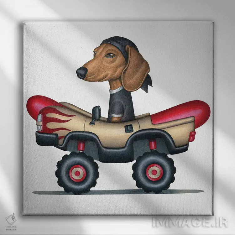 تابلو داشهوند در کامیون مانستر هاتداگ اثر دنی گوردون - نمای روبهرو روی دیوار