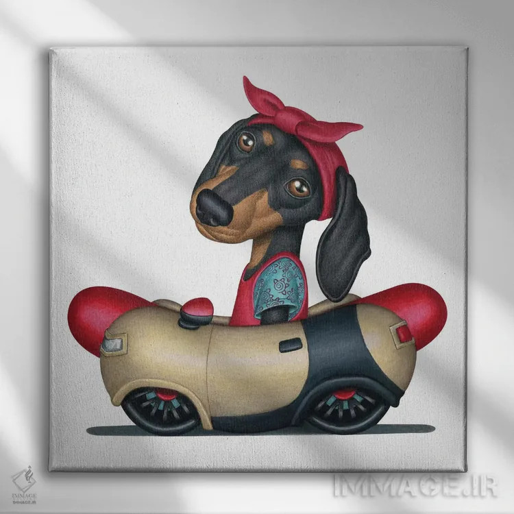 تابلو داشهوند پایپر در خودروی هاتداگ اثر دنی گوردون - نمای روبهرو روی دیوار
