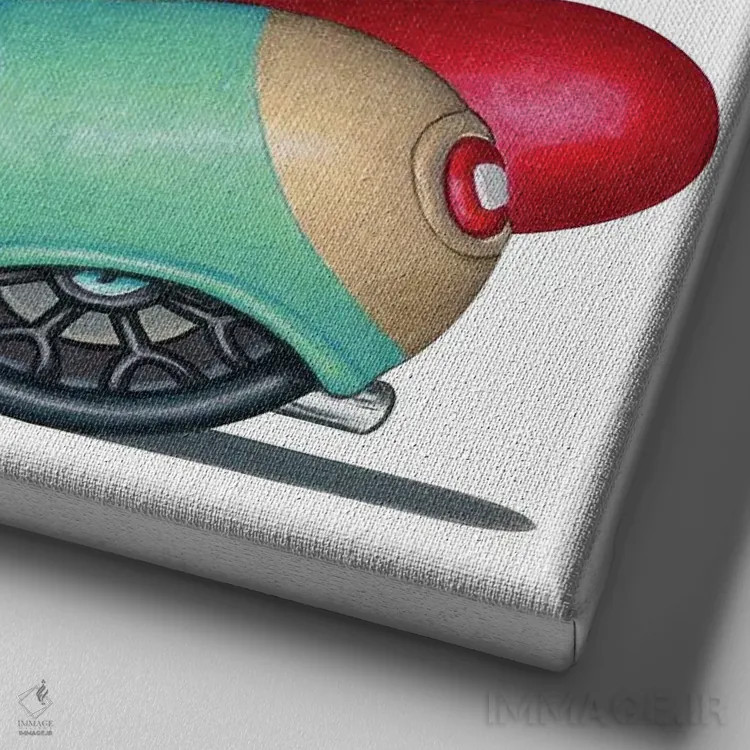 تابلو داشهوند بئاتریس در خودروی هاتداگ اثر دنی گوردون - نمای نزدیک بافت بوم