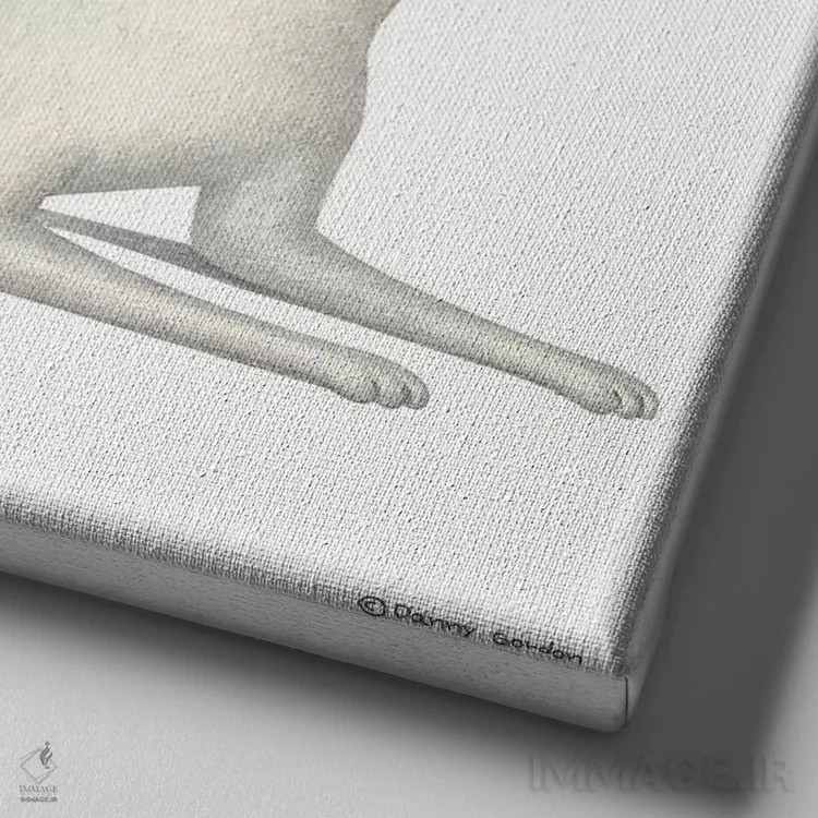 تابلو چیهواهوا سفید اثر دنی گوردون - نمای نزدیک بافت بوم