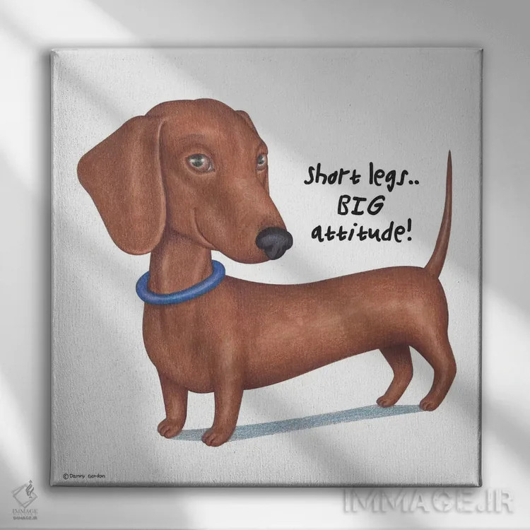 تابلو داشهوند با شخصیت بزرگ اثر دنی گوردون - نمای روبهرو روی دیوار