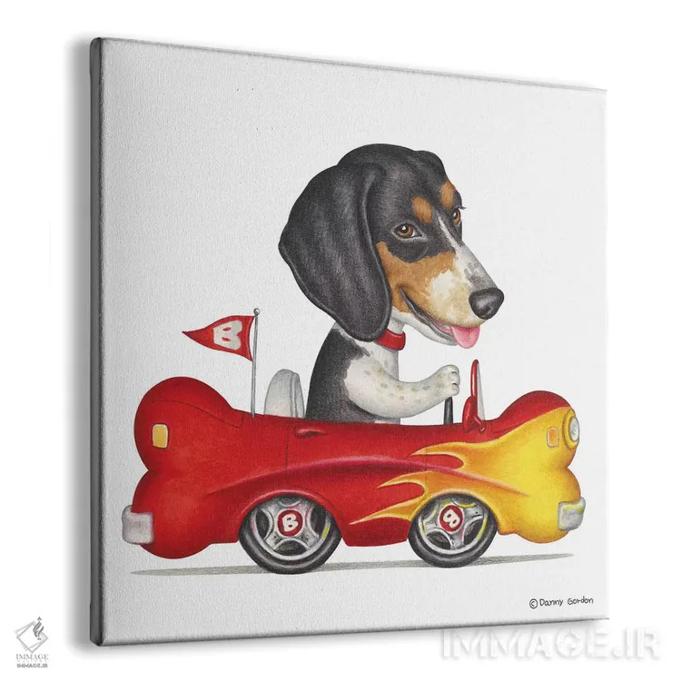 تابلو بیگل با ماشین استخوانی آتشین اثر دنی گوردون - نمای پرسپکتیو محصول