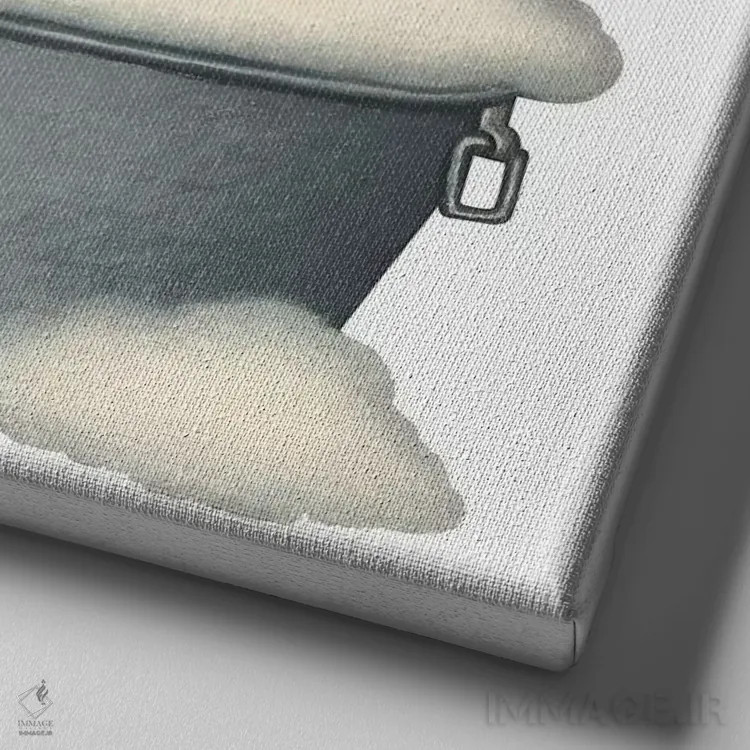 تابلو حمام داشهوند اثر دنی گوردون - نمای نزدیک بافت بوم