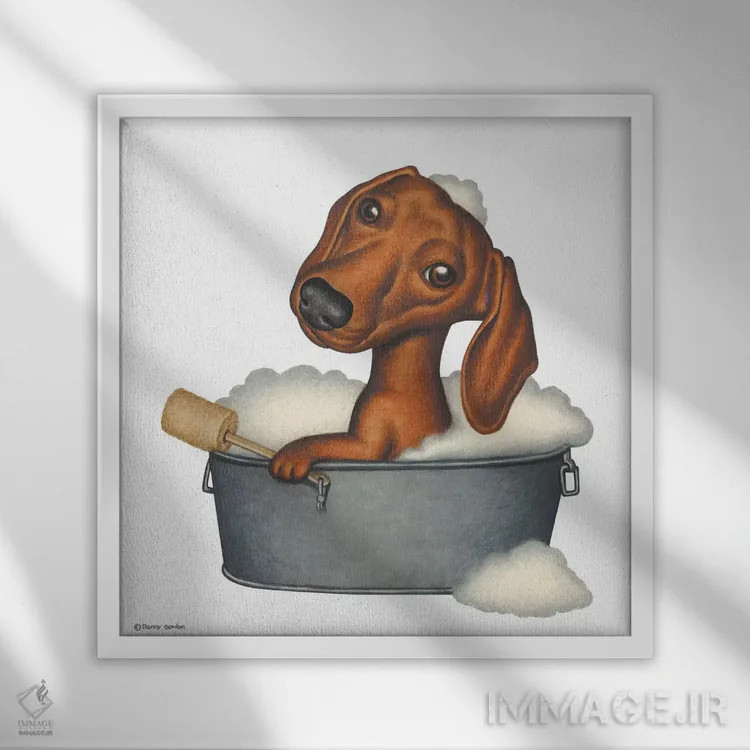 تابلو حمام داشهوند اثر دنی گوردون - نمای قابدار سفید