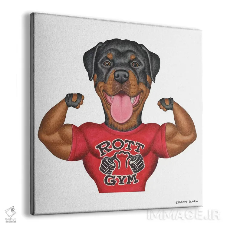 تابلو روتوایلر عضلانی اثر دنی گوردون - نمای پرسپکتیو محصول