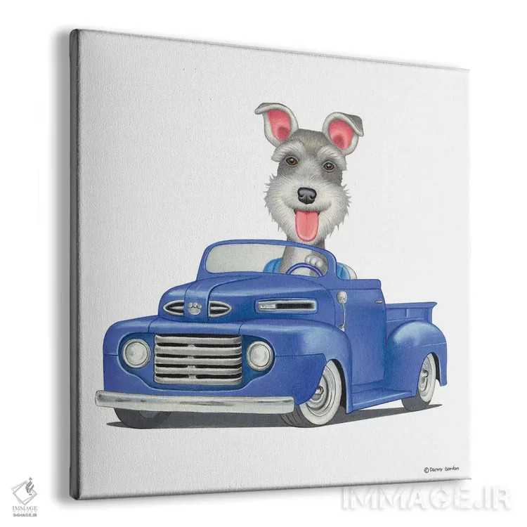 تابلو شناوزر روی کامیون آبی اثر دنی گوردون - نمای پرسپکتیو محصول