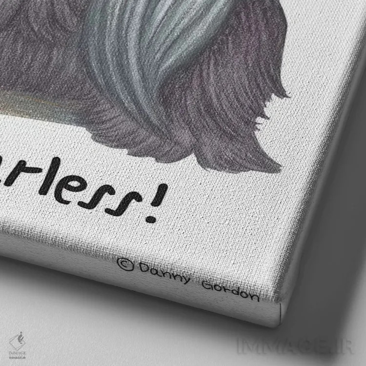 تابلو لاسا آپسو اثر دنی گوردون - نمای نزدیک بافت بوم