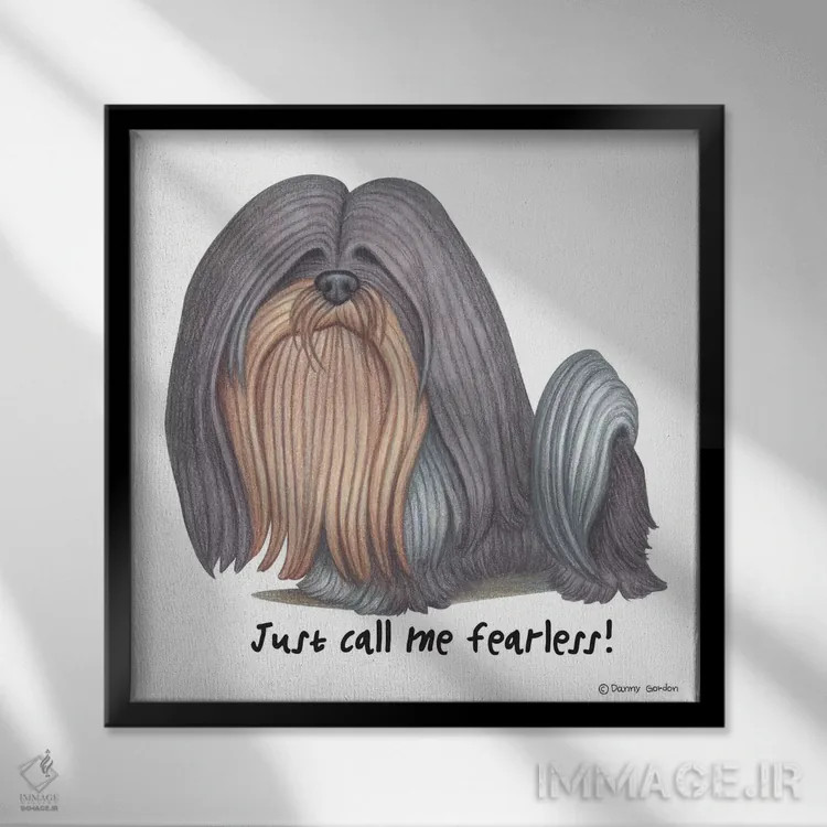 تابلو لاسا آپسو اثر دنی گوردون - نمای قابدار مشکی