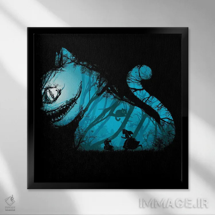 تابلو گربهٔ دیوانهٔ من اثر دانی آرت (نام هنرمند یا استودیو) - نمای قابدار مشکی