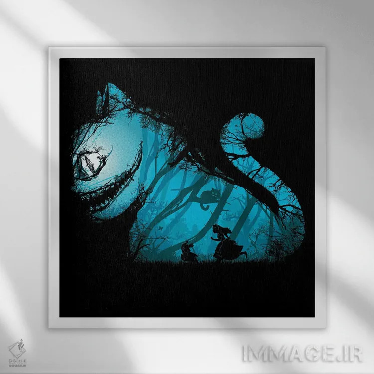 تابلو گربهٔ دیوانهٔ من اثر دانی آرت (نام هنرمند یا استودیو) - نمای قابدار سفید