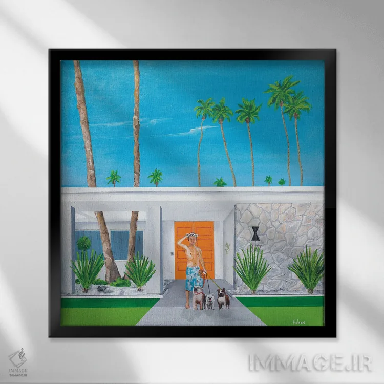 تابلو بیل و پسرها اثر دن نلسون - نمای قابدار مشکی