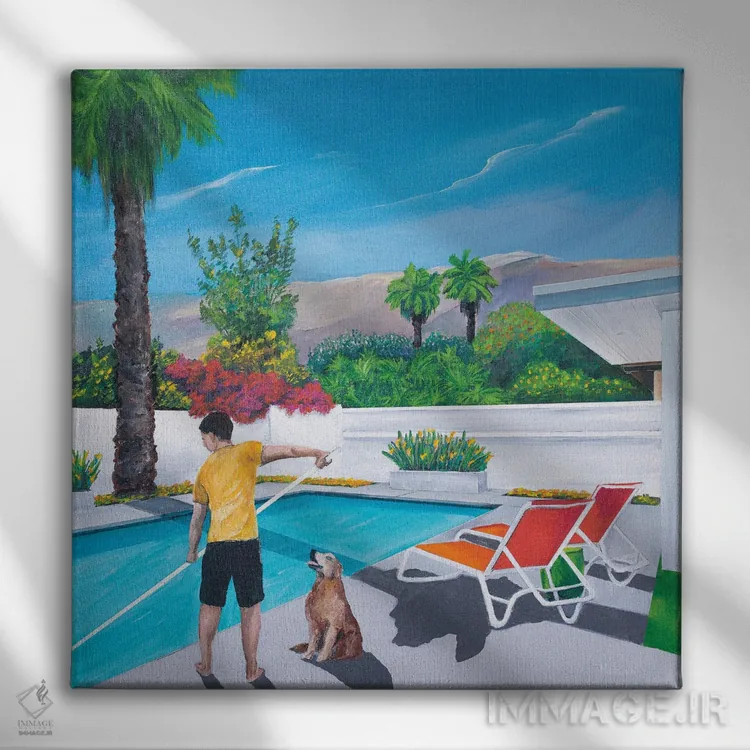 تابلو پسر استخر اثر دن نلسون - نمای روبهرو روی دیوار