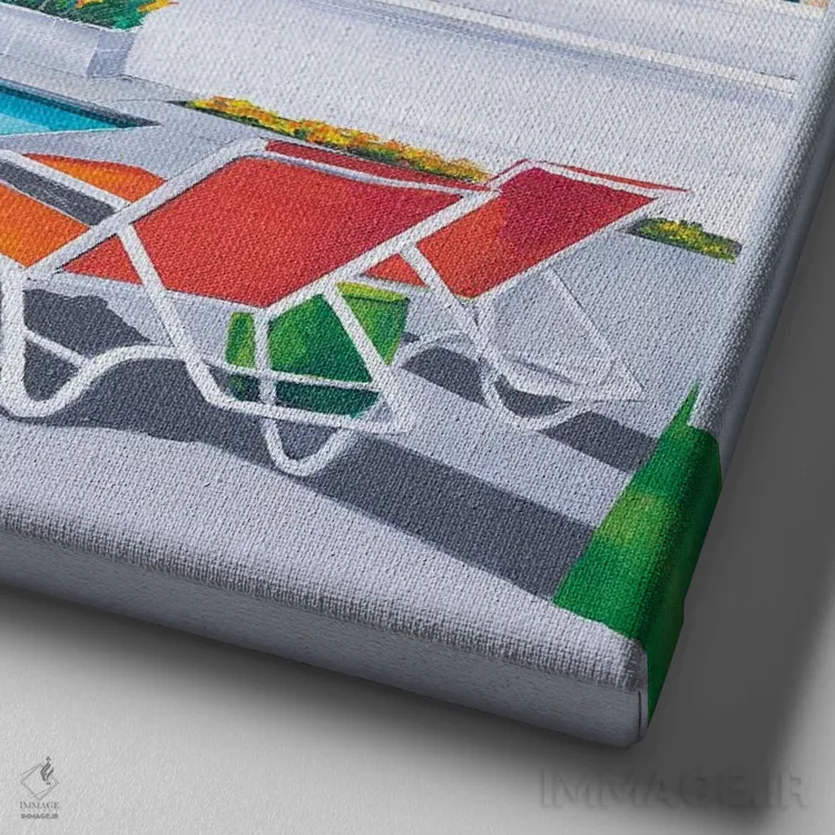 تابلو پسر استخر اثر دن نلسون - نمای نزدیک بافت بوم