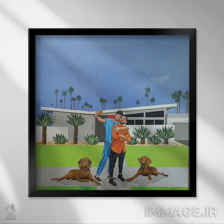 تابلو لبخند اثر دن نلسون - نمای قابدار مشکی