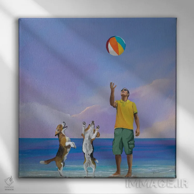 تابلو توپ ساحلی اثر دن نلسون - نمای روبهرو روی دیوار