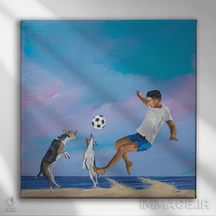 تابلو پسران فوتبال اثر دن نلسون - نمای روبهرو روی دیوار