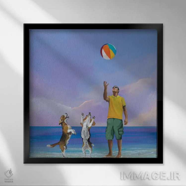 تابلو توپ ساحلی اثر دن نلسون - نمای قابدار مشکی