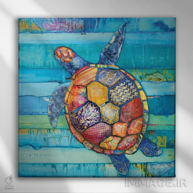 تابلو هونوی (لاکپشت دریایی هاوایی) اثر دنی فیلیپس - نمای روبهرو روی دیوار