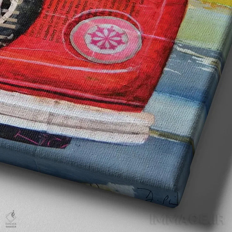 تابلو به هیجان بیا اثر دنی فیلیپس - نمای نزدیک بافت بوم