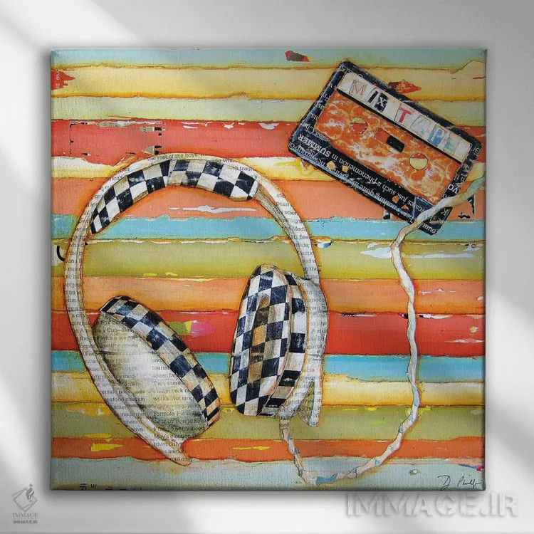 تابلو نوار ترکیبی (میاننواری موسیقی) اثر دنی فیلیپس - نمای روبهرو روی دیوار