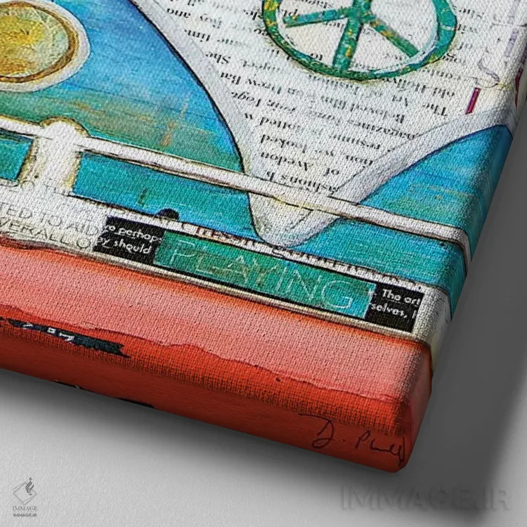 تابلو فرار از مدرسه اثر دنی فیلیپس - نمای نزدیک بافت بوم