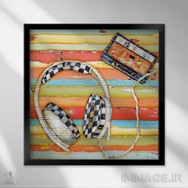 تابلو نوار ترکیبی (میاننواری موسیقی) اثر دنی فیلیپس - نمای قابدار مشکی