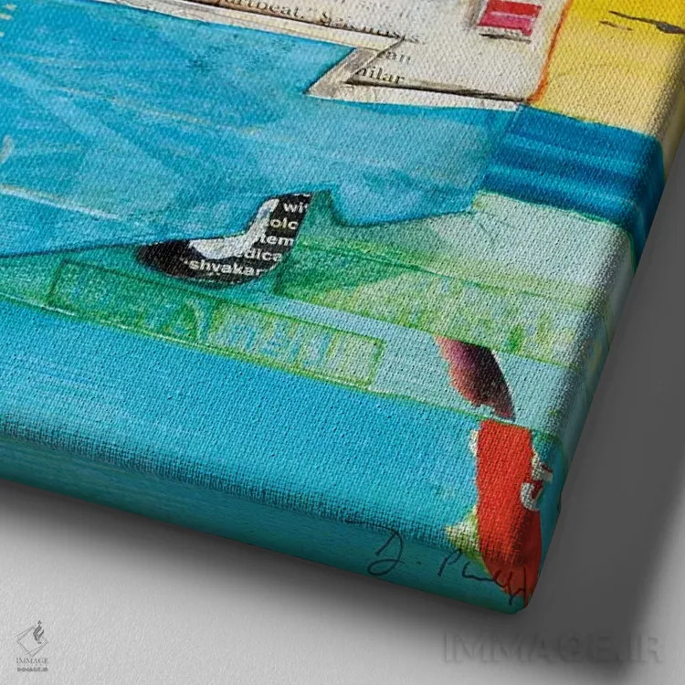 تابلو بدون مرز اثر دنی فیلیپس - نمای نزدیک بافت بوم