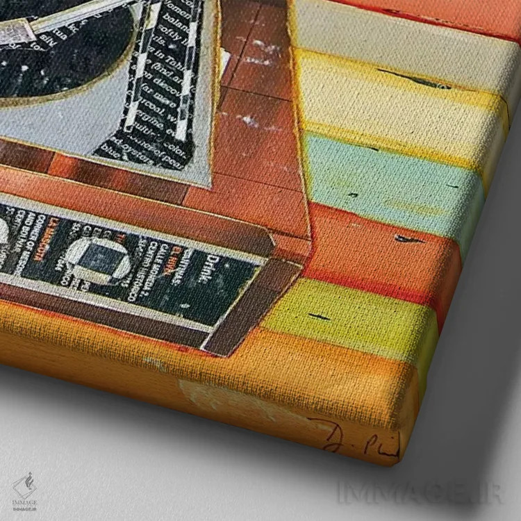 تابلو سوزن را روی صفحه بگذار اثر دنی فیلیپس - نمای نزدیک بافت بوم