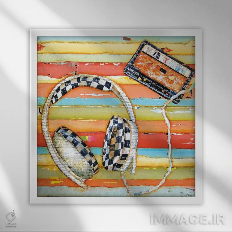 تابلو نوار ترکیبی (میاننواری موسیقی) اثر دنی فیلیپس - نمای قابدار سفید