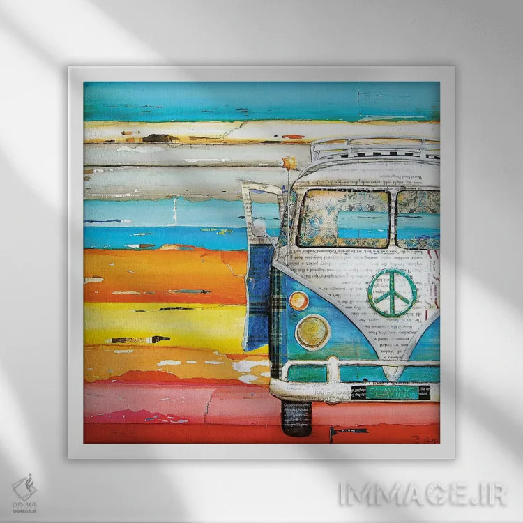 تابلو فرار از مدرسه اثر دنی فیلیپس - نمای قابدار سفید