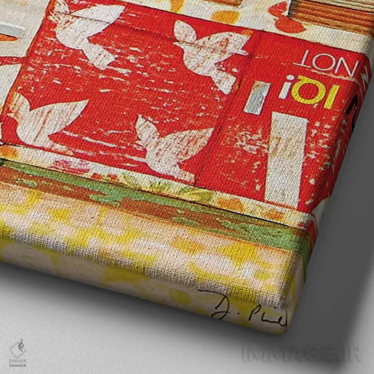 تابلو سانتا کروز (شهر یا سفر کروز) اثر دنی فیلیپس - نمای نزدیک بافت بوم