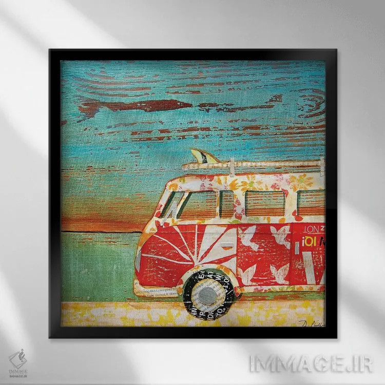 تابلو سانتا کروز (شهر یا سفر کروز) اثر دنی فیلیپس - نمای قابدار مشکی