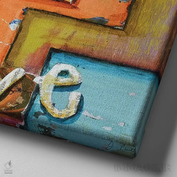 تابلو مثبت بمان اثر دنی فیلیپس - نمای نزدیک بافت بوم