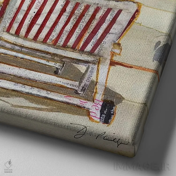 تابلو مد در کنار دریا اثر دنی فیلیپس - نمای نزدیک بافت بوم