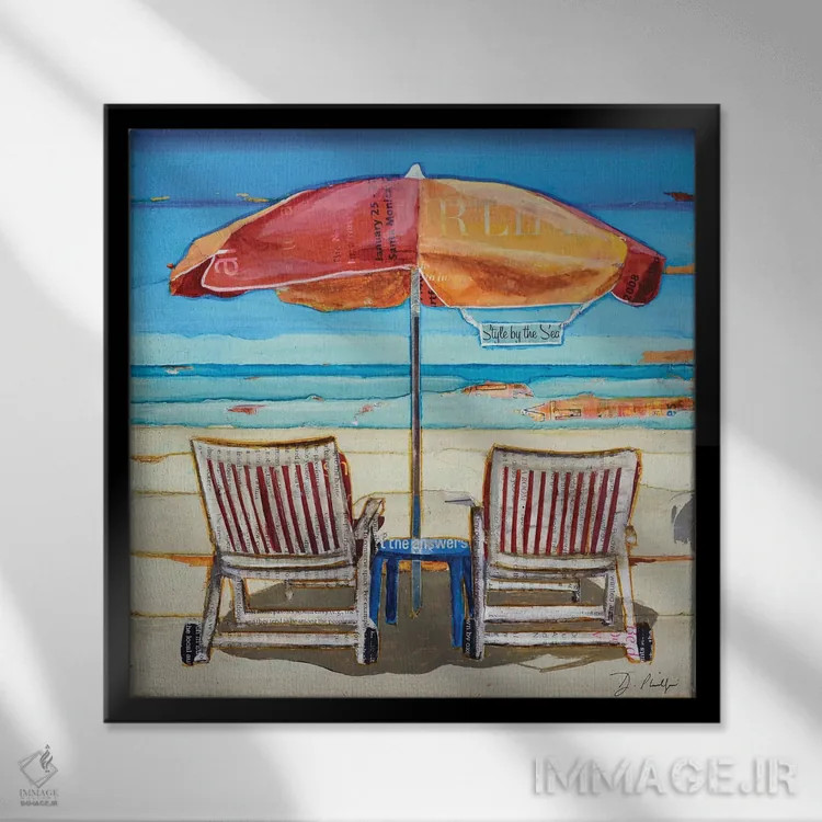 تابلو مد در کنار دریا اثر دنی فیلیپس - نمای قابدار مشکی