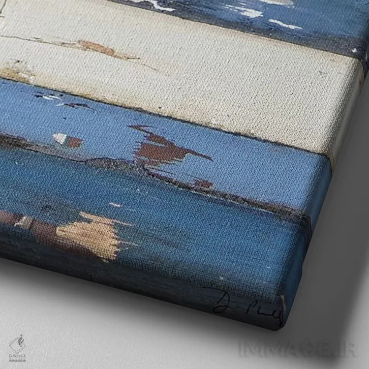 تابلو روزهای تابستان دههٔ ۱۹۸۰ اثر دنی فیلیپس - نمای نزدیک بافت بوم