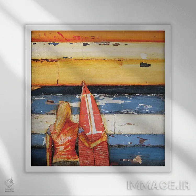 تابلو روزهای تابستان دههٔ ۱۹۸۰ اثر دنی فیلیپس - نمای قابدار سفید