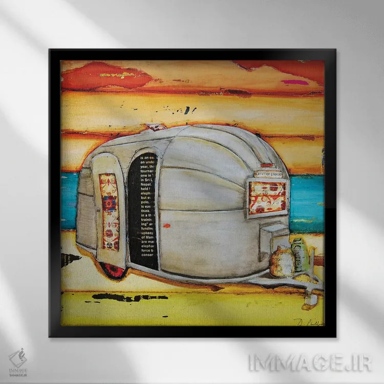 تابلو جای تابستانی اثر دنی فیلیپس - نمای قابدار مشکی