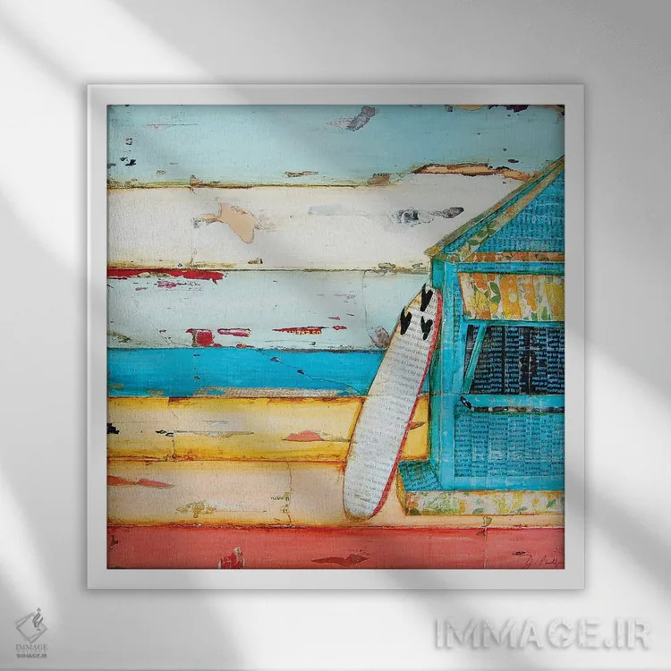 تابلو جوان، آفتاب و شادی اثر دنی فیلیپس - نمای قابدار سفید