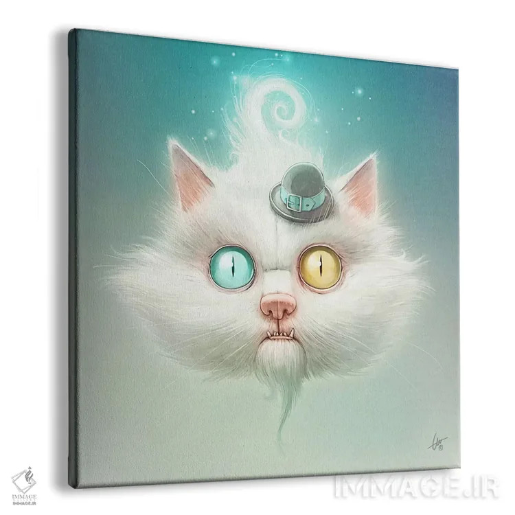 تابلو گربه عجیب اثر دکتر لوکاس برژاک - نمای پرسپکتیو محصول