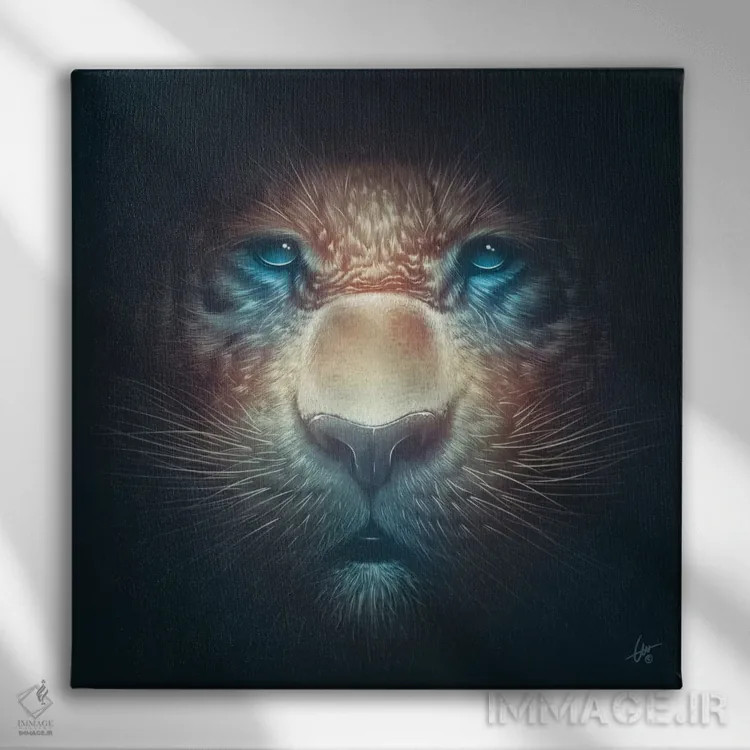 تابلو ببر قرمز اثر دکتر لوکاس برژاک - نمای روبهرو روی دیوار