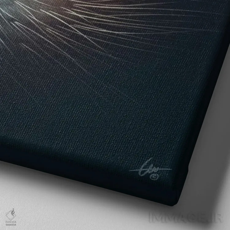 تابلو ببر قرمز اثر دکتر لوکاس برژاک - نمای نزدیک بافت بوم