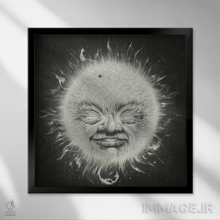 تابلو شعرای یمانی (ستاره) اثر دکتر لوکاس برژاک - نمای قابدار مشکی