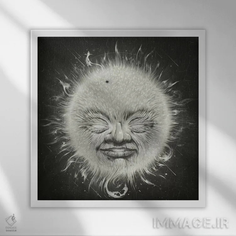 تابلو شعرای یمانی (ستاره) اثر دکتر لوکاس برژاک - نمای قابدار سفید