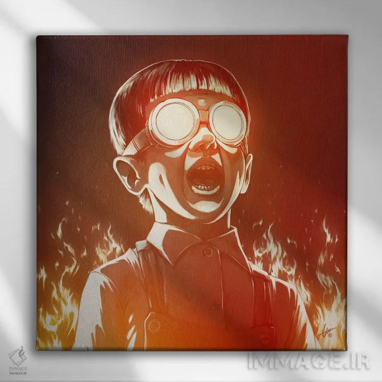 تابلو آتش! اثر دکتر لوکاس برژاک - نمای روبهرو روی دیوار