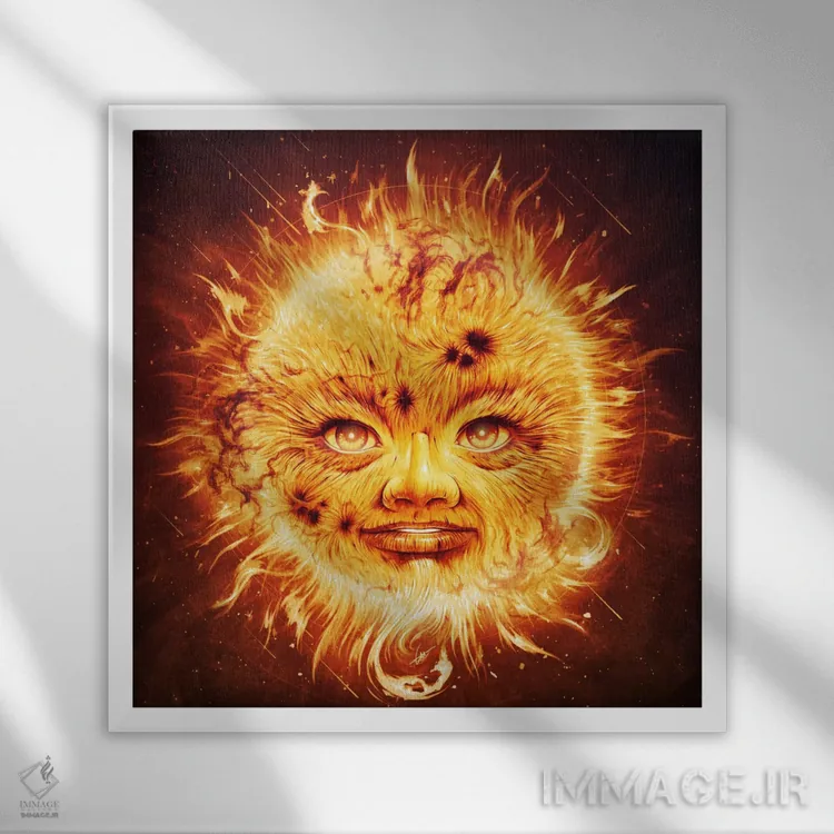 تابلو خورشید اثر دکتر لوکاس برژاک - نمای قابدار سفید