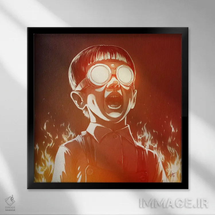 تابلو آتش! اثر دکتر لوکاس برژاک - نمای قابدار مشکی