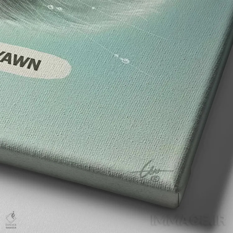 تابلو گربه آبی اثر دکتر لوکاس برژاک - نمای نزدیک بافت بوم